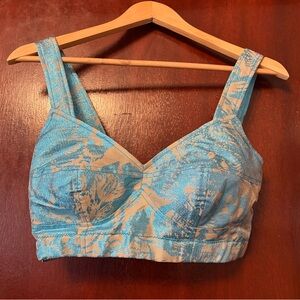 Tracy Reese Blue and Tan Patterned Skirt Set